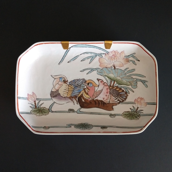 !! SOLD !! Qianlong Mark Chinese Dish Tray Mandarin Ducks - Picture 12 of 12